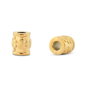 Perles en acier inox tubes patte de chien Dor&eacute;