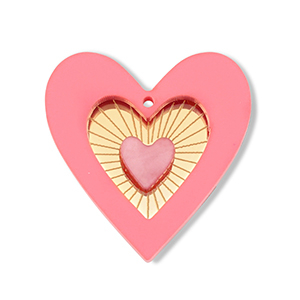 Pendentifs accroche-regard coeur Rose-dor&eacute;