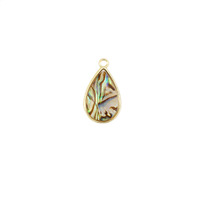 Pendentifs en r&eacute;sine avec imitation de coquille ovale Dor&eacute;-taupe