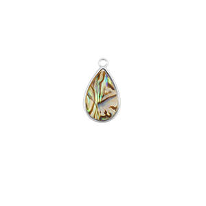 Pendentifs en r&eacute;sine avec imitation de coquille ovale Argent&eacute;-taupe