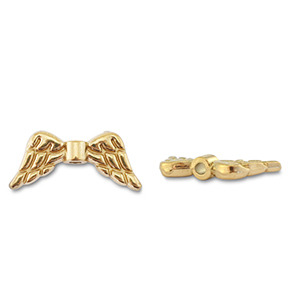 Perles en acier inox ailes d'anges Dor&eacute;