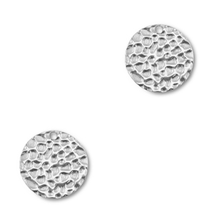 Breloques en acier Inox rond Argent&eacute;