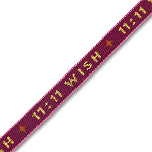 Ruban texte 11:11 Wish" Violet-dor&eacute;
