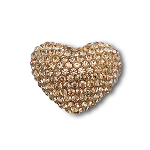 Perles boh&egrave;me coeur Taupe brown