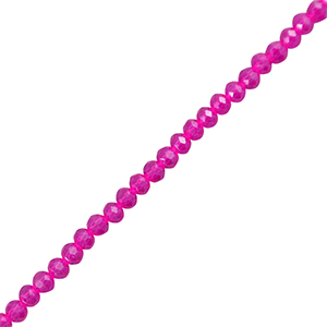 Perles &agrave; facettes 3x2mm disque Heishi Rose fuchsia
