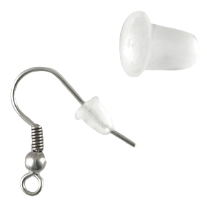 Boucles d'oreilles fermoir poussoir en silicone transparent
