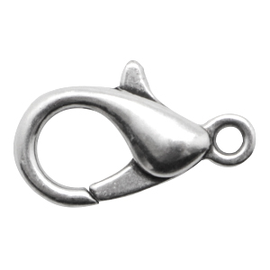 Appr&ecirc;ts en m&eacute;tal DQ fermoir mousqueton 15mm Argent&eacute; antique (sans nickel)