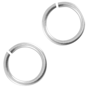 Appr&ecirc;ts en m&eacute;tal DQ anneau bris&eacute; 6.5mm Argent&eacute; antique (sans nickel)