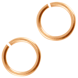 Appr&ecirc;ts en m&eacute;tal DQ anneau bris&eacute; 5.5mm Dor&eacute; ros&eacute; (sans nickel)