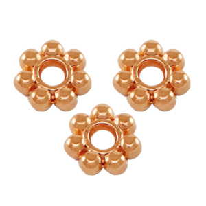 Perles en m&eacute;tal DQ spacer anneau Bali 5.6mm Dor&eacute; ros&eacute; (sans nickel)