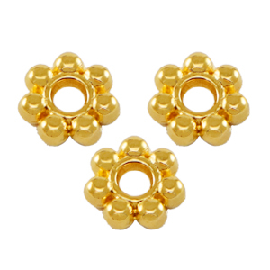 Perles en m&eacute;tal DQ spacer anneau Bali 5.6mm Dor&eacute; (sans nickel)