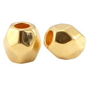 Perles en m&eacute;tal DQ facett&eacute;e Dor&eacute; (sans nickel)