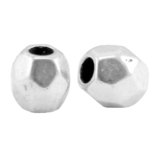 Perles en m&eacute;tal DQ facett&eacute;e Argent&eacute; antique (sans nickel)