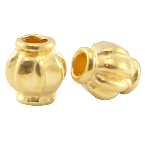 Perles en m&eacute;tal DQ 4x3.5mm Dor&eacute; (sans nickel)