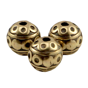 Perles en m&eacute;tal DQ d&eacute;co 8mm Bronze antique (sans nickel)