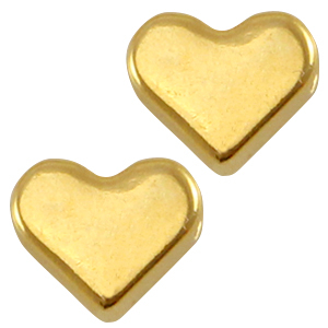 Perles en m&eacute;tal DQ c&oelig;ur Dor&eacute; (sans nickel)