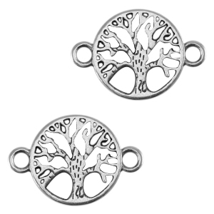 M&eacute;tal DQ connecteur arbre Argent&eacute; antique (sans nickel)