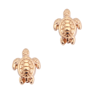 Perles en m&eacute;tal DQ tortue Dor&eacute; ros&eacute; (sans nickel)
