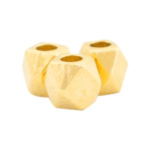 Perles en m&eacute;tal DQ avec carreau 3x3mm Dor&eacute; (sans nickel)