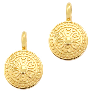 Breloques en m&eacute;tal DQ mandala Dor&eacute; (sans nickel)