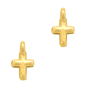 Breloques en m&eacute;tal DQ croix Dor&eacute; (sans nickel)