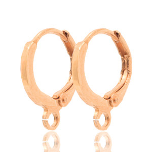 Appr&ecirc;ts en m&eacute;tal DQ boucles d'oreilles dormeuses avec anneau Dor&eacute; ros&eacute; (sans nickel)
