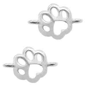 Breloques en m&eacute;tal DQ connecteur patte de chien Argent&eacute; antique (sans nickel)