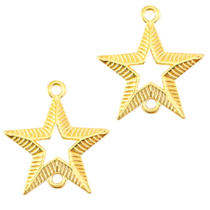 Breloques en m&eacute;tal DQ connecteur &eacute;toile Dor&eacute; (sans nickel)