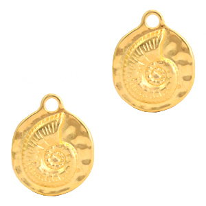 Breloques en m&eacute;tal DQ coquille Dor&eacute; (sans nickel)
