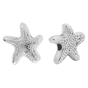 Perles en m&eacute;tal DQ &eacute;toile de mer Argent&eacute; antique (sans nickel)