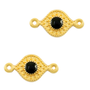 Breloques en m&eacute;tal DQ connecteur Noir-dor&eacute; (sans nickel)