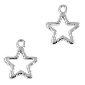 Breloques en m&eacute;tal DQ &eacute;toile Argent&eacute; antique (sans nickel)