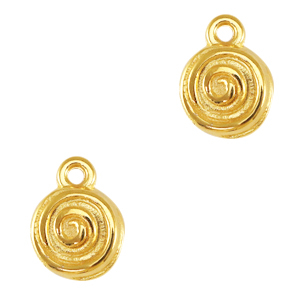 Breloques en m&eacute;tal DQ spirale Dor&eacute; (sans nickel)