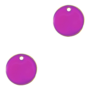 Breloques en m&eacute;tal DQ 10mm Dor&eacute;-violet (sans nickel)