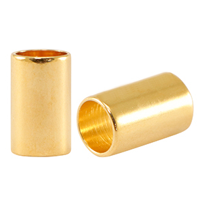 Perlen en m&eacute;tal DQ tube &Oslash;5mm Dor&eacute; (sans nickel)