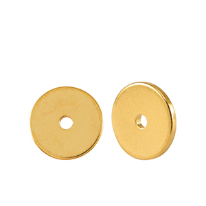 Perles en m&eacute;tal DQ disque rondelle 8mm Dor&eacute; (sans nickel)