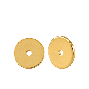 Perlen en m&eacute;tal DQ disque rondelle 6mm Dor&eacute; (sans nickel)