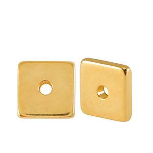 Perlen en m&eacute;tal DQ disque carr&eacute; 7mm Dor&eacute; (sans nickel)