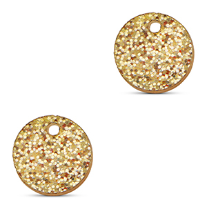 Pendentifs accroche-regard 12mm Dor&eacute; clair paillet&eacute;