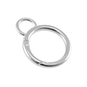 Appr&ecirc;ts en m&eacute;tal DQ porte-cl&eacute;s 24mm avec anneau Argent&eacute; antique (sans nickel)