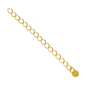Appr&ecirc;ts en m&eacute;tal DQ cha&Icirc;ne d'extension m&eacute;daillons 4mm Dor&eacute; (sans nickel)