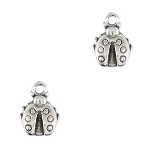 Breloques en m&eacute;tal DQ coccinelle Argent&eacute; antique (sans nickel)