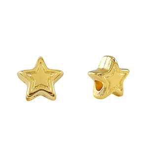 Perles en m&eacute;tal DQ &eacute;toile Dor&eacute; (sans nickel)