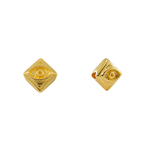 Perles en m&eacute;tal DQ losange avec &oelig;il Dor&eacute; (sans nickel)
