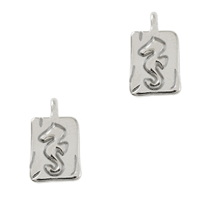 Breloques en m&eacute;tal DQ hippocampe Argent&eacute; antique (sans nickel)