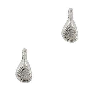Breloques en m&eacute;tal DQ coquillage Argent&eacute; antique (sans nickel)