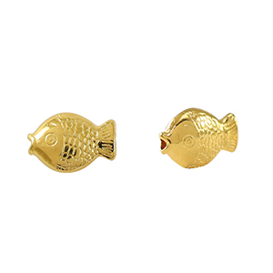 Perles en m&eacute;tal DQ poisson Dor&eacute; (sans nickel)