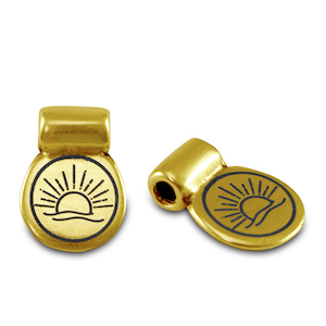 Poussoirs en m&eacute;tal DQ soleil Dor&eacute; (sans nickel)
