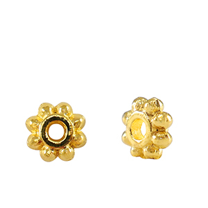 Perles en m&eacute;tal DQ spacer anneau Bali 6mm Dor&eacute; (sans nickel)