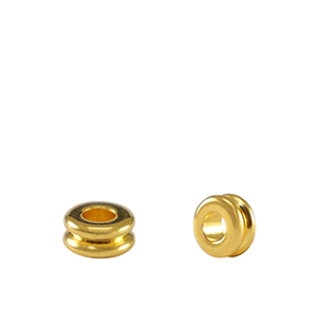 Perles en m&eacute;tal DQ tubes Dor&eacute; (sans nickel)